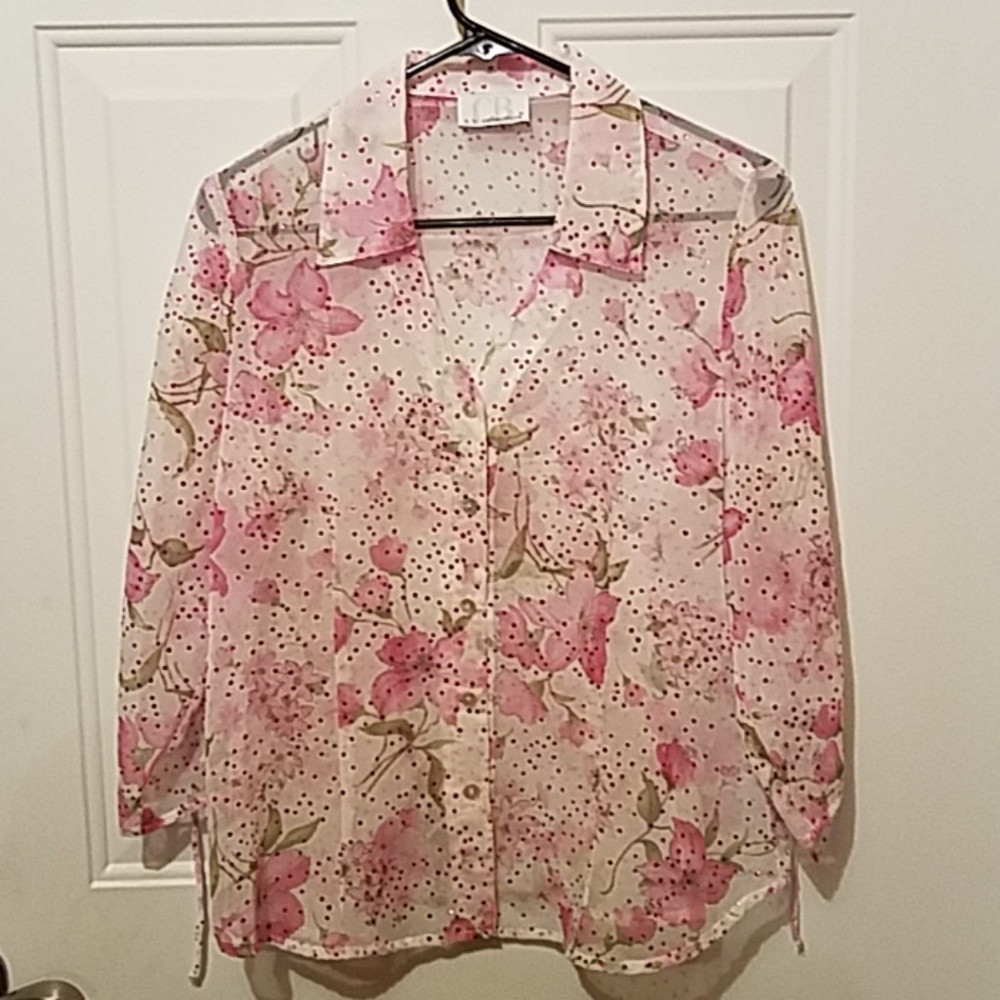 CB collections sheer floral top